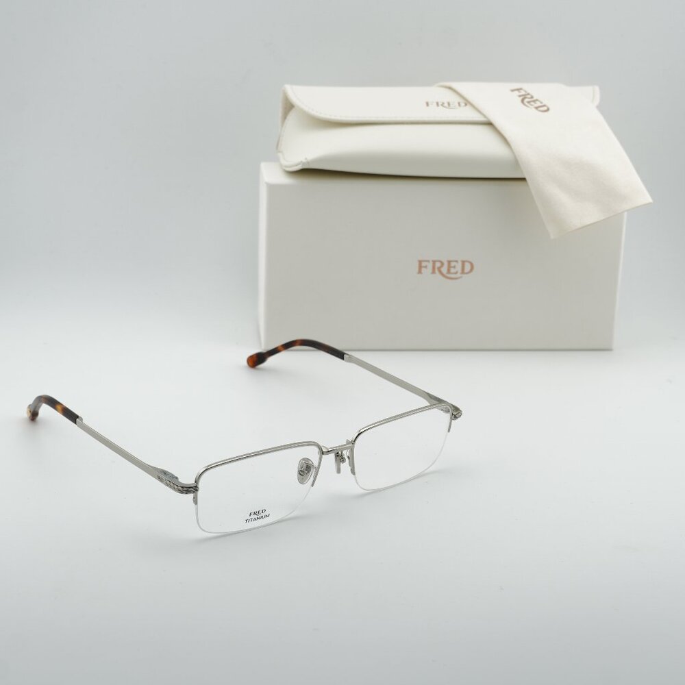 Fred FG50024U 016 Rectangle 55mm Eyeglasses - Palladium